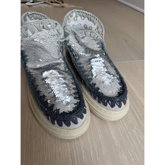 MOU Boots-Size 38/US 8-NWOT-Suede/Sequins/Crochet - NO BOX - Picture 2 of 7